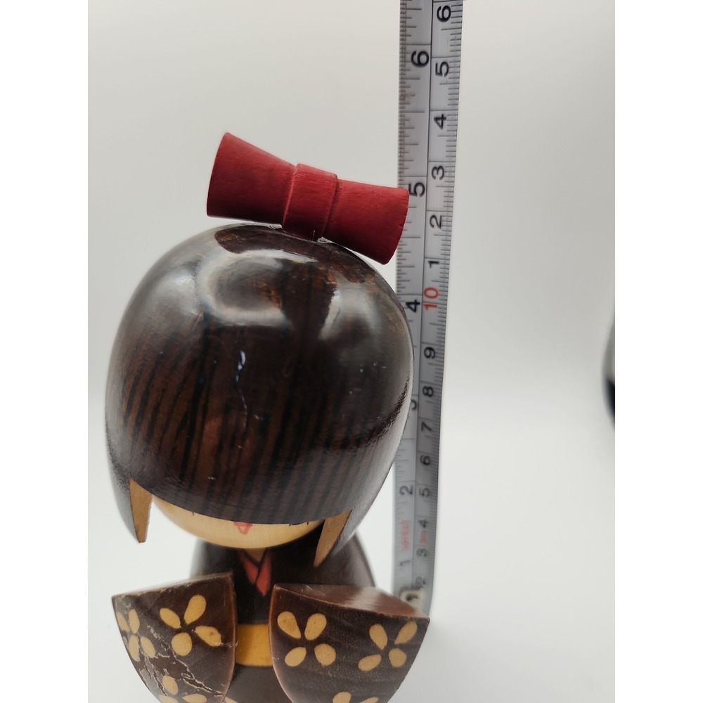 RESERVED Vintage Kokeshi Doll Collectible. Japanese Folk Art. 5.5" Stamped - Picture 8 of 8